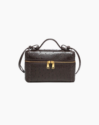 Crossbody taske i imiteret strudseskind