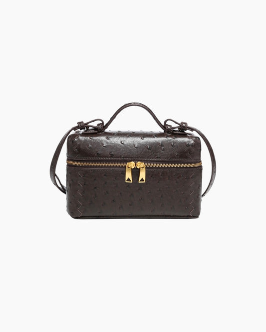 Crossbody taske i imiteret strudseskind