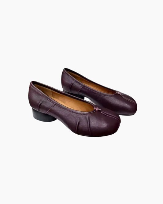 Tabi split-toe ballerinaer med hæl