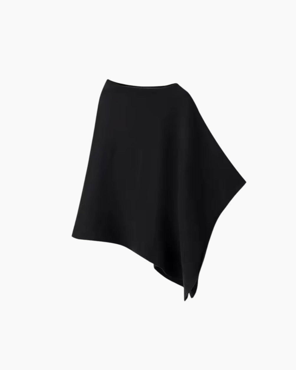Elegant asymmetrisk poncho/kappe