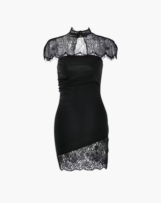 Sort kjole med blonder