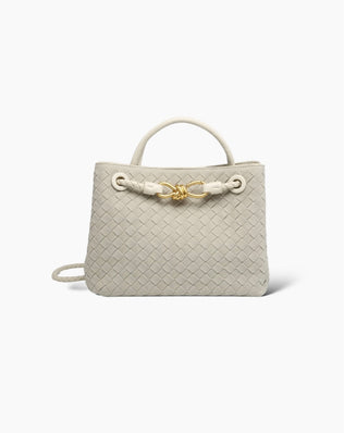 Liva Flettet Taske - Vegansk Ruskind - Lys beige - Små tasker - Khaia