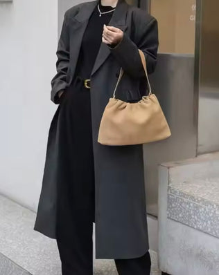 Nola Lille Skuldertaske - Ægte ruskind - Beige - Små tasker - Khaia