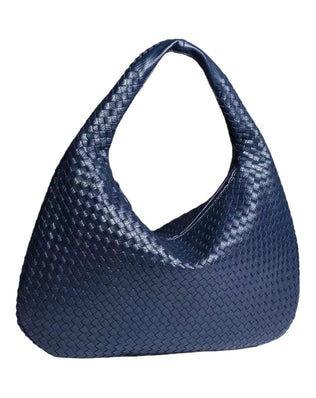 Jessica Flettet Taske - 47 cm - Mørkeblå - Skuldertasker