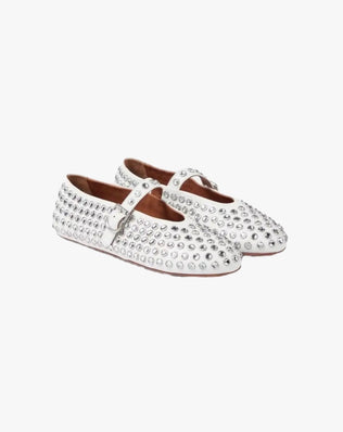 Amalie Rhinestone Ballerinaer - Hvid / 36 - Khaia