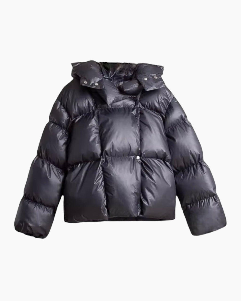 Kort Oversize Puffer Jakke - Mørkegrå / S - Jakker - Khaia