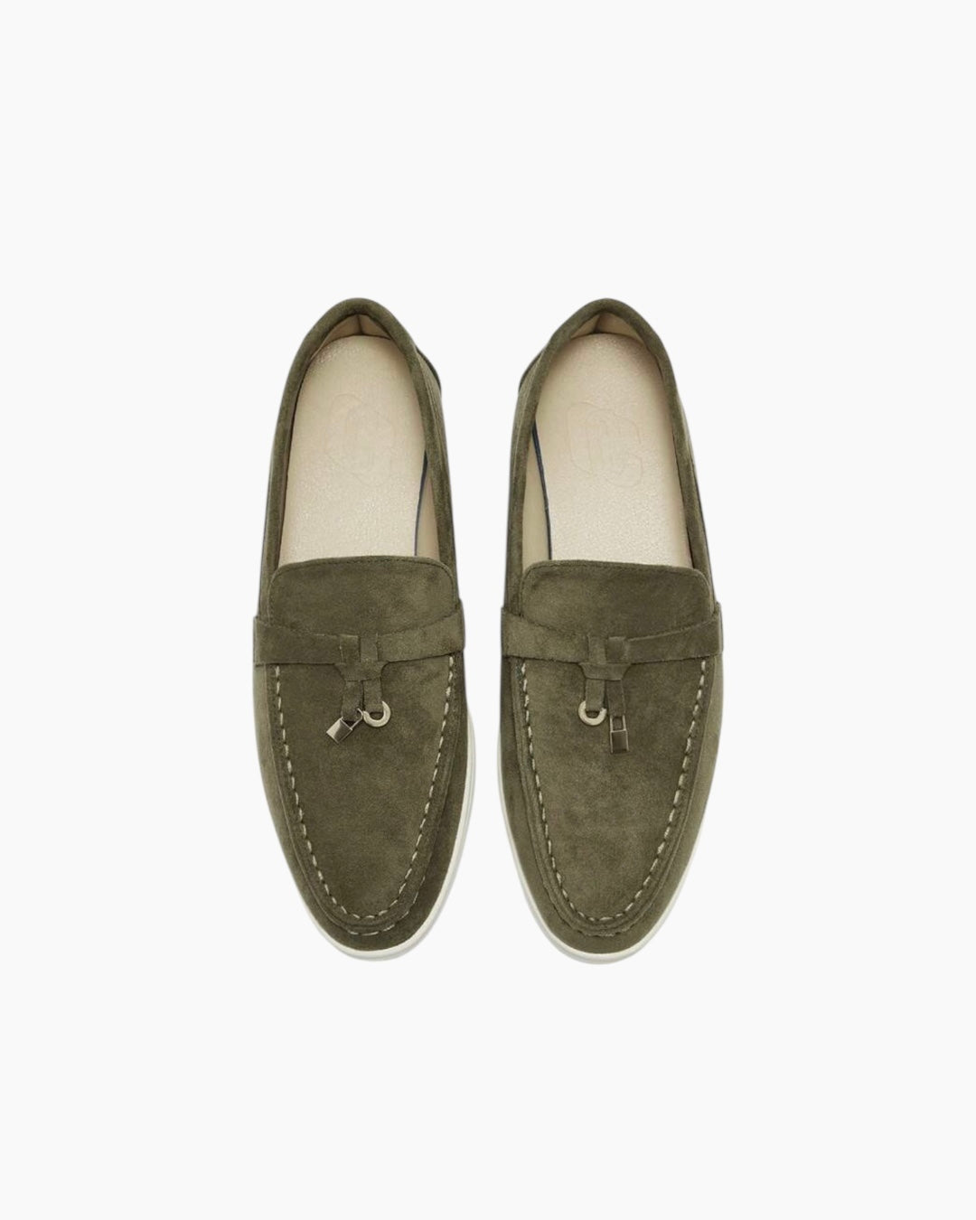 Loafers i vegansk ruskind med tassels - Oliven / 36 - Khaia