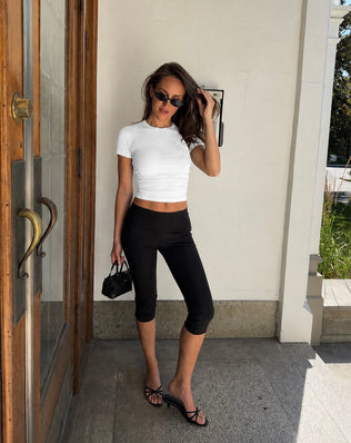 Elastiske capri bukser