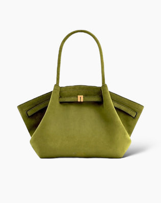 Lara taske - Stor (vegansk ruskind) - Grøn - Håndtasker - Khaia