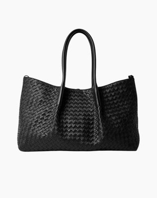 Flora Flettet Taske - Stor - Sort - Shoppere - Khaia