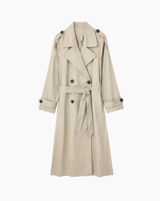 Trenchcoat Med Bælte Double Breasted - Beige / S - Jakker - Khaia