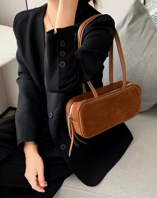 Aya Aflang Taske - Ægte Ruskind - Små tasker - Khaia