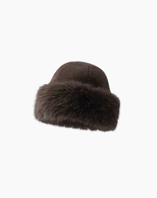 Hat i imiteret pels - Mørkebrun - Khaia