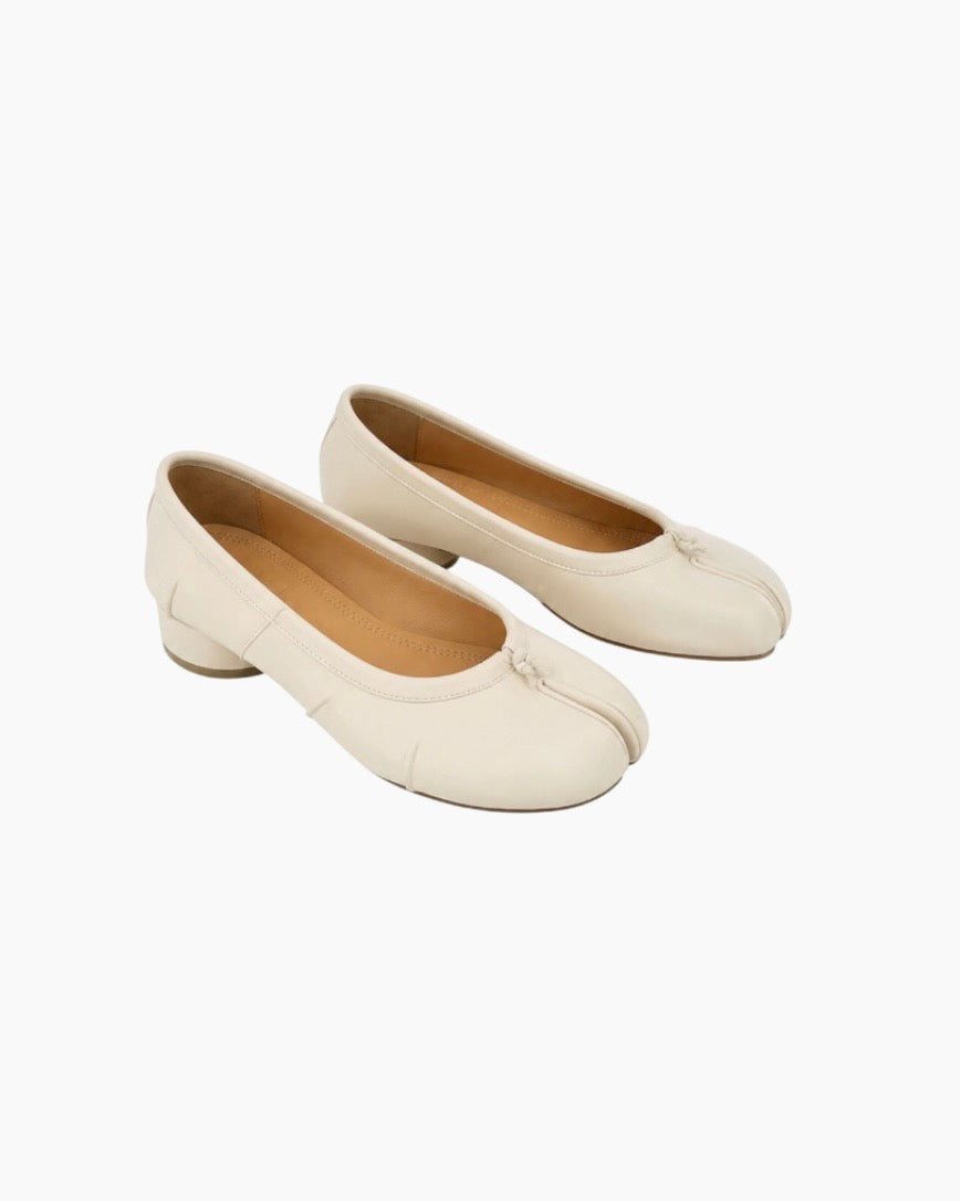Tabi split-toe ballerinaer med hæl