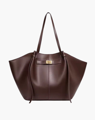 Trapez skuldertaske med guld spænde