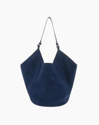 Agnes Bucket Taske - Ægte ruskind - Mørkeblå - Shoppere - Khaia