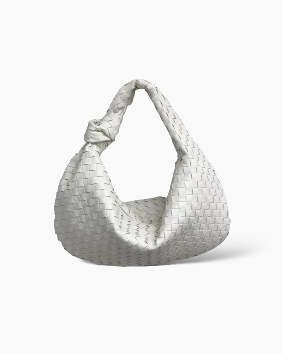 Fiona Flettet Taske - 46 cm - Hvid - Skuldertasker
