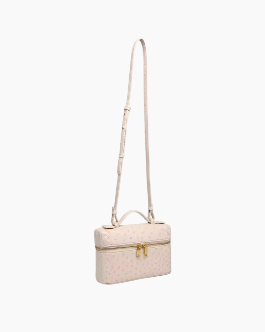 Crossbody taske i imiteret strudseskind