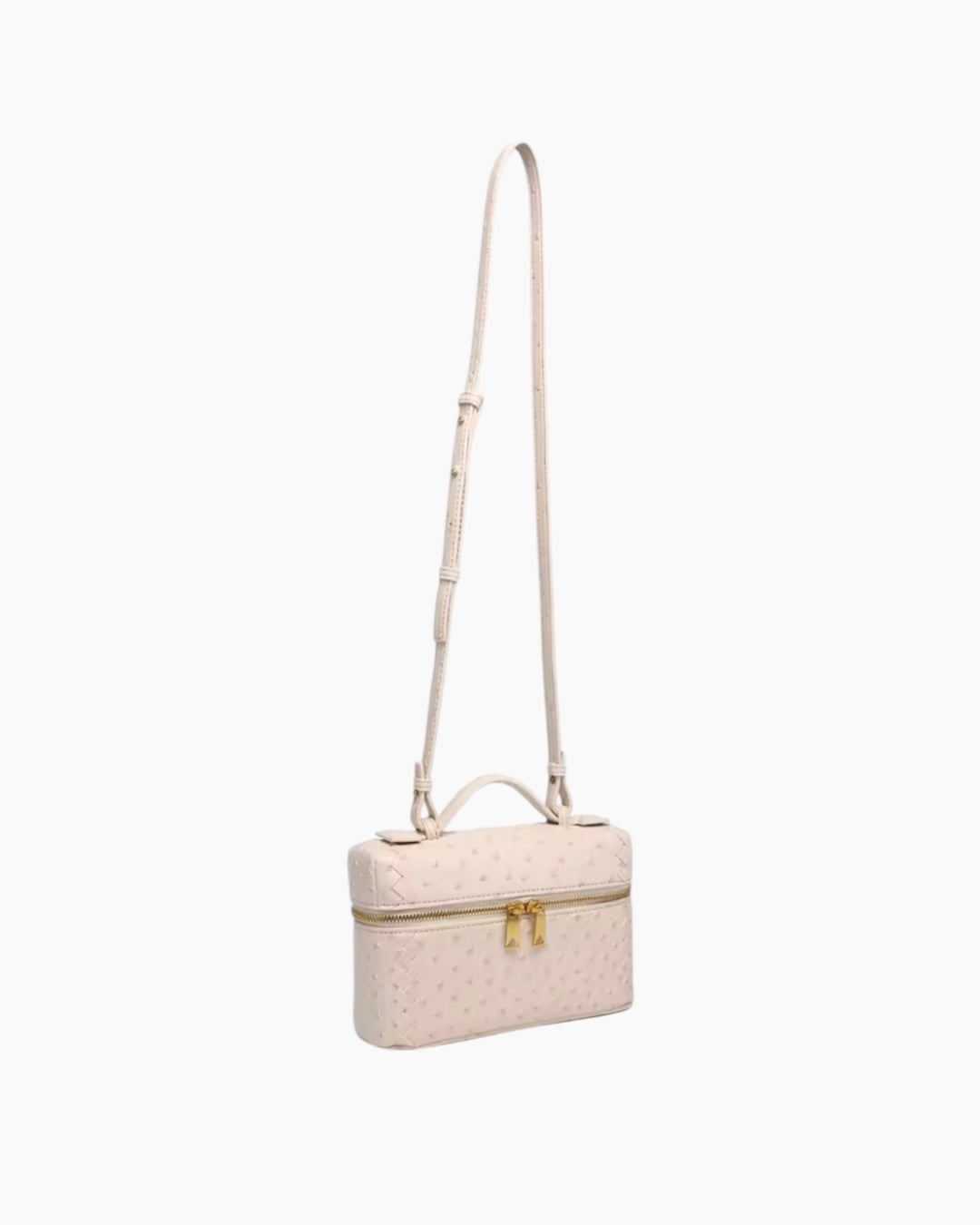 Crossbody taske i imiteret strudseskind