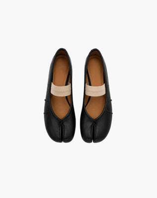 Tabi split-toe ballerinaer med elastisk bånd