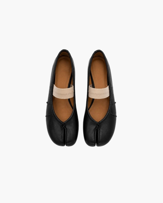 Tabi split-toe ballerinaer med elastisk bånd
