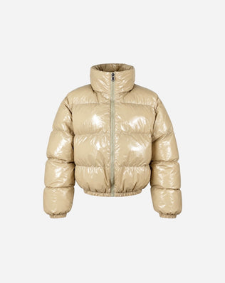 Cropped Shiny Puffer jakke