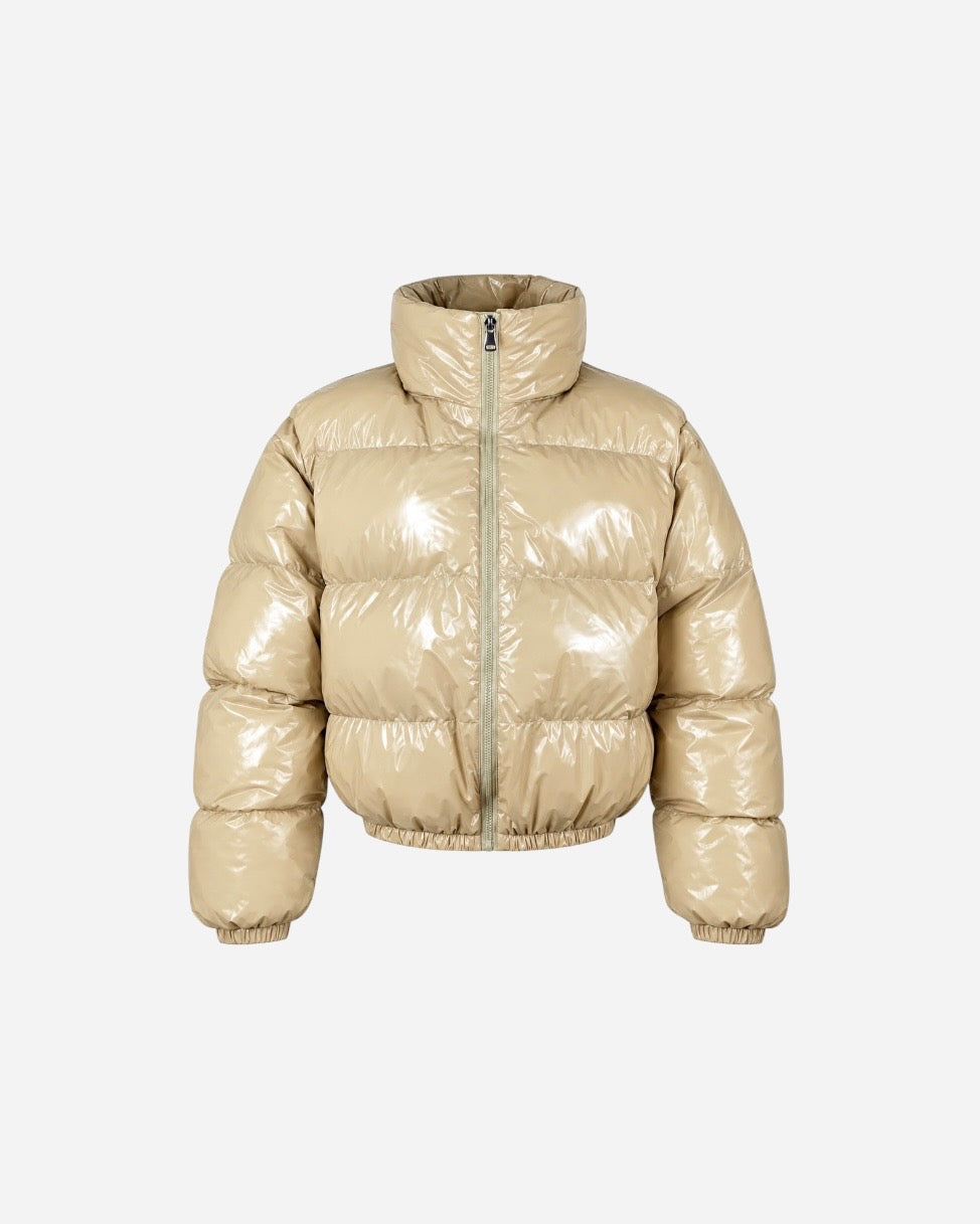 Cropped Shiny Puffer jakke