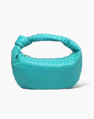 Fiona Flettet Taske - 40 cm - Himmelblå / Guld - Skuldertasker