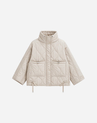 Oversize quilted jakke med snører