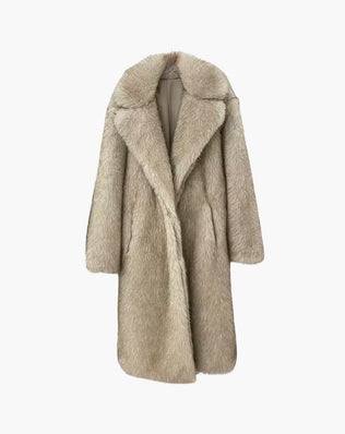 Lang faux fur frakke