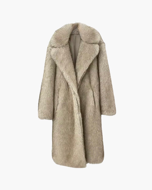 Lang faux fur frakke