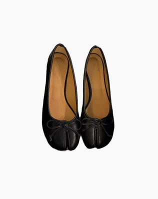 Tabi split-toe ballerinaer med sløjfe