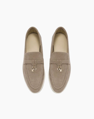 Loafers i vegansk ruskind med tassels - Taupe / 36 - Khaia