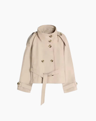 Kort trenchcoat med bælte