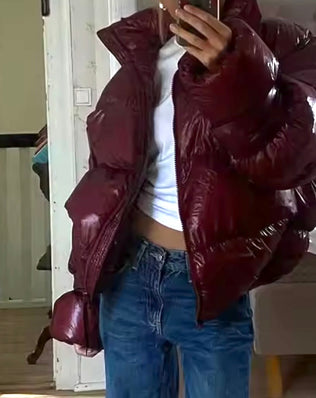 Shiny puffer jakke