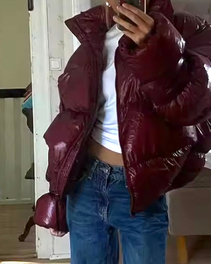 Shiny puffer jakke