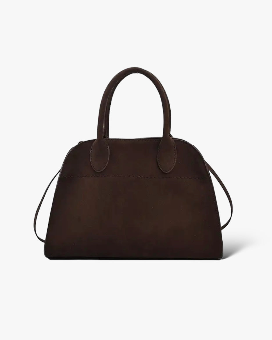 Lulu Taske - 33 cm (vegansk ruskind) - Mørkebrun - Håndtasker - Khaia