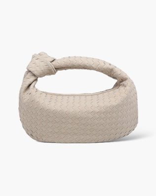Fiona Flettet Taske - 40 cm (vegansk ruskind) - Beige - Skuldertasker - Khaia