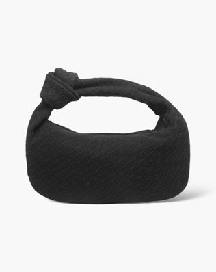 Fiona Flettet Taske - 40 cm (vegansk ruskind) - Sort - Skuldertasker - Khaia