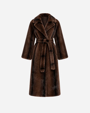 Lang faux mink pelsfrakke