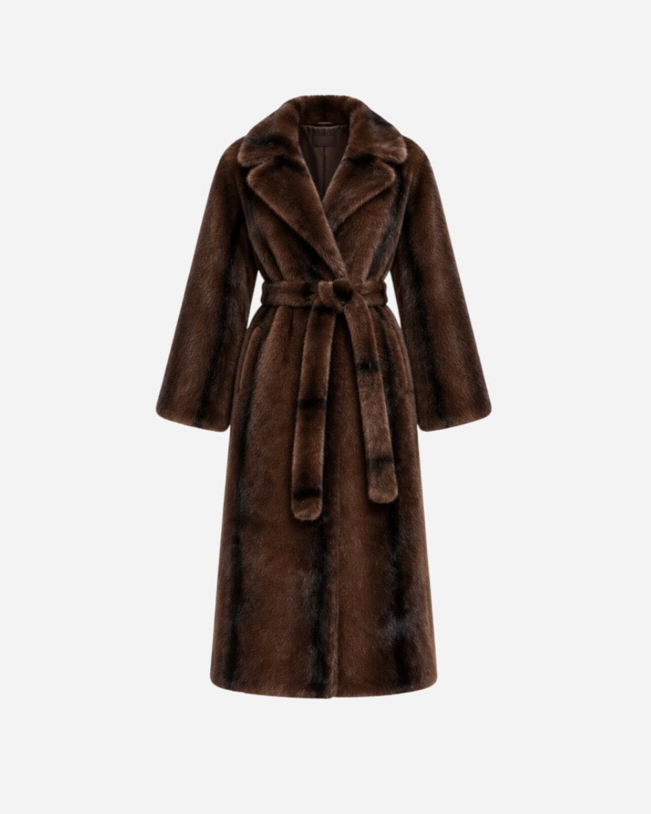 Lang faux mink pelsfrakke