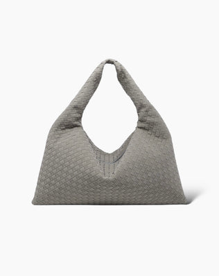 Jessica Flettet Taske - 54 cm (vegansk ruskind) - Grå - Shoppere - Khaia