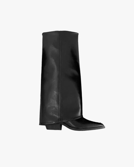 Emily Foldover Boots - Vegan Leather