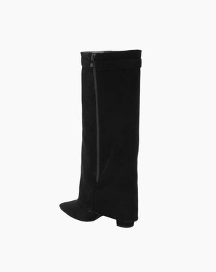 Foldover støvler i vegansk ruskind med låsedetalje - Støvler - Khaia