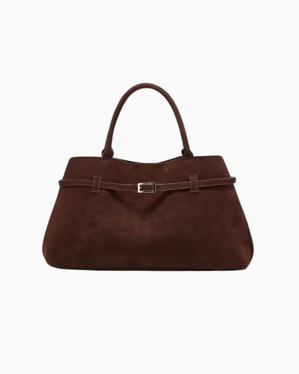 Olga Taske - 38 cm (vegansk ruskind) - Mørkebrun - Håndtasker - Khaia