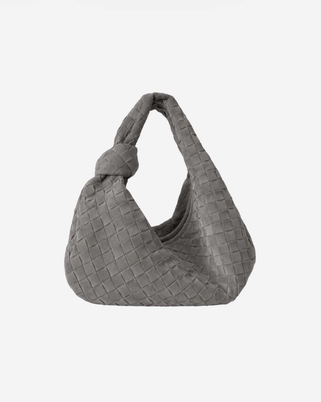 Flettet taske i ægte ruskind - 40 cm