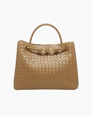 Liva Flettet Taske - 35 cm - Lysebrun - Håndtasker - Khaia