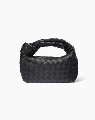 Fiona Flettet Taske - 28 cm - Sort - Små tasker