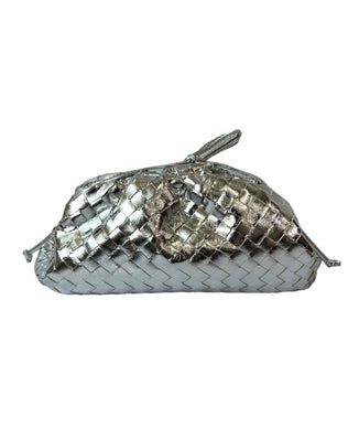 Jessica Flettet Clutch - 37 cm - Sølv - Clutches