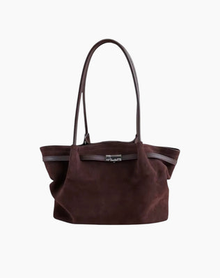 Stella Taske - Ruskind & Læder - Mørkebrun - Håndtasker - Khaia